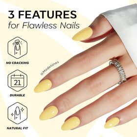 Modelones Yellow Press on Nails with nail glue and accessories