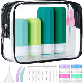 MODENGKONGJIAN 16 Pack Travel Bottles in green, front view