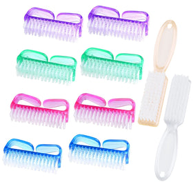 MODENGKONGJIAN Handle Grip Nail Brush 10 Pack multicolour front view