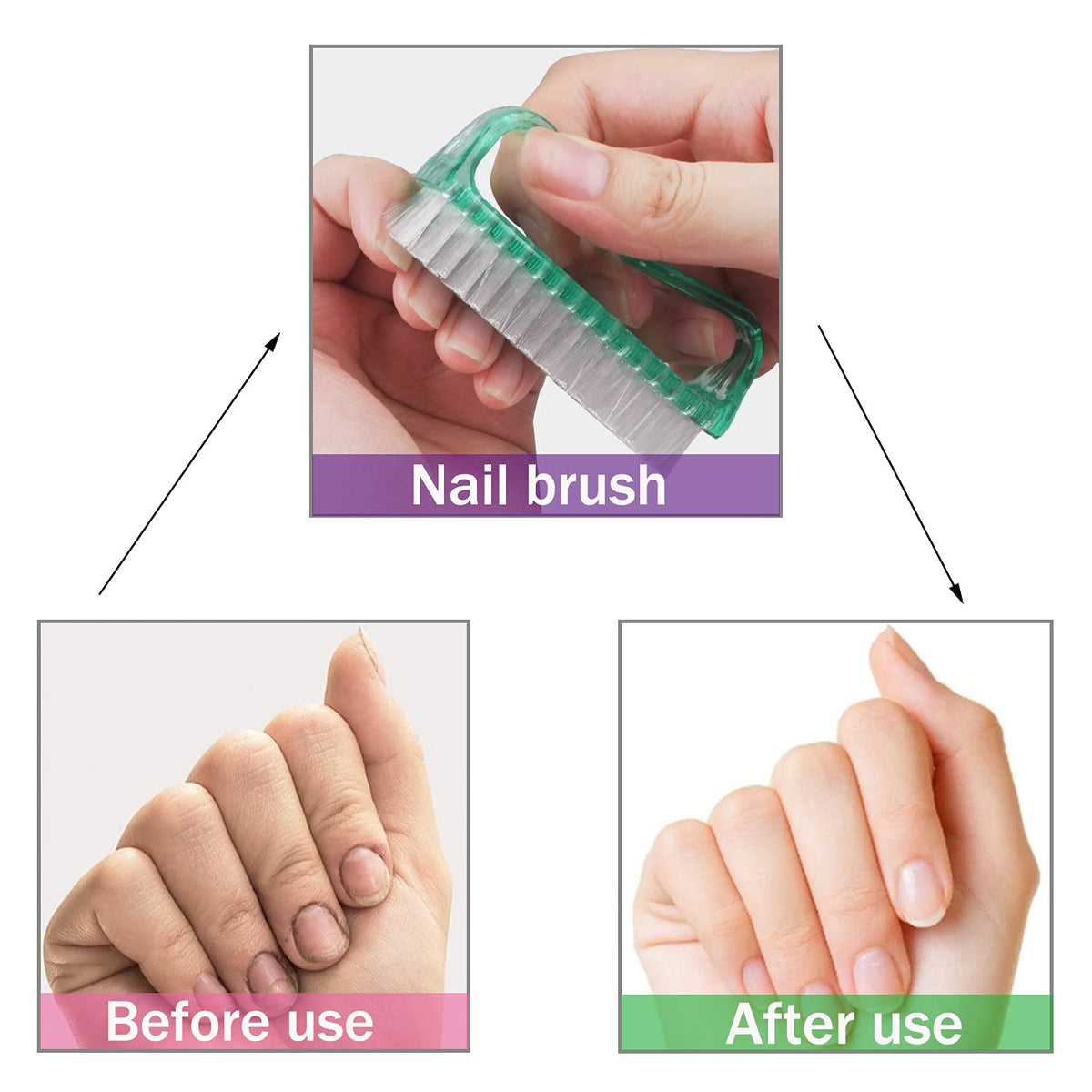 MODENGKONGJIAN Handle Grip Nail Brush pack showing all brushes