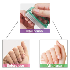MODENGKONGJIAN Nail Cleaning Brush being used on fingernails