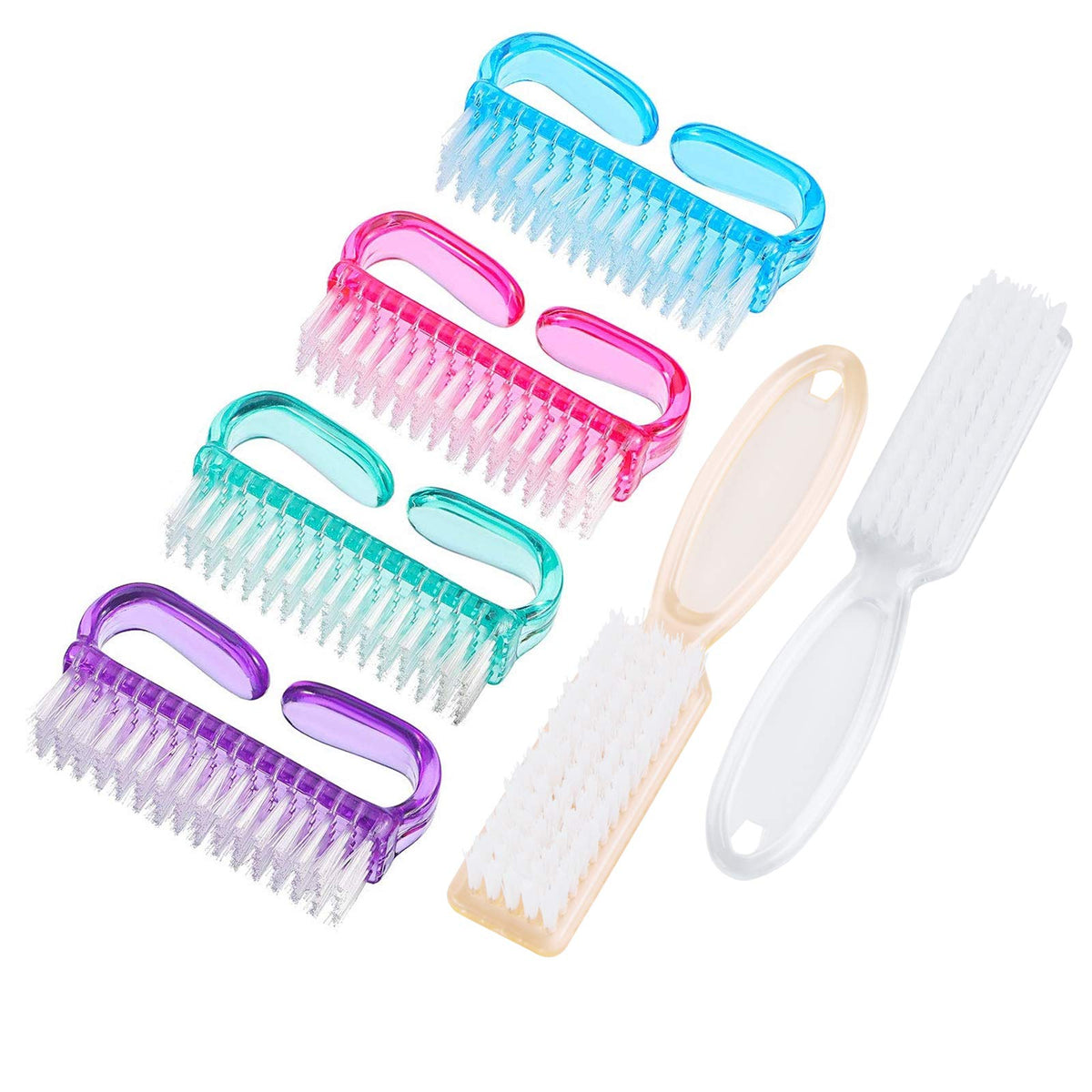 MODENGKONGJIAN Nail Cleaning Brush front view in multicolour