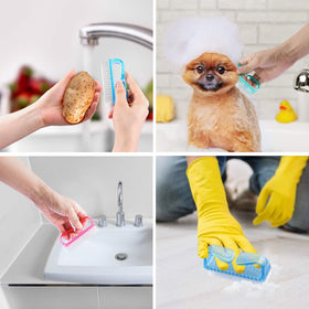 MODENGKONGJIAN Nail Cleaning Brushes on a bathroom sink