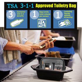 MODENGKONGJIAN toiletry bag displayed with travel accessories