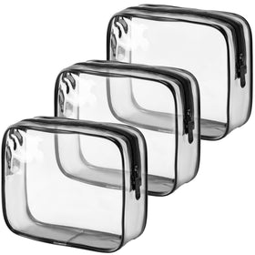 MODENGKONGJIAN TSA Approved toiletry bag set in matte black, front view