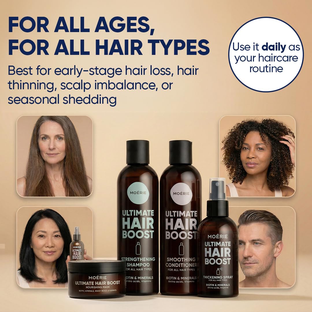 Moerie Hair Growth Set displayed together