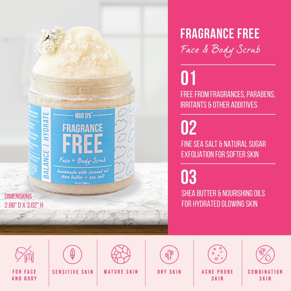 Mojo Spa Face and Body Scrub in a spa setting