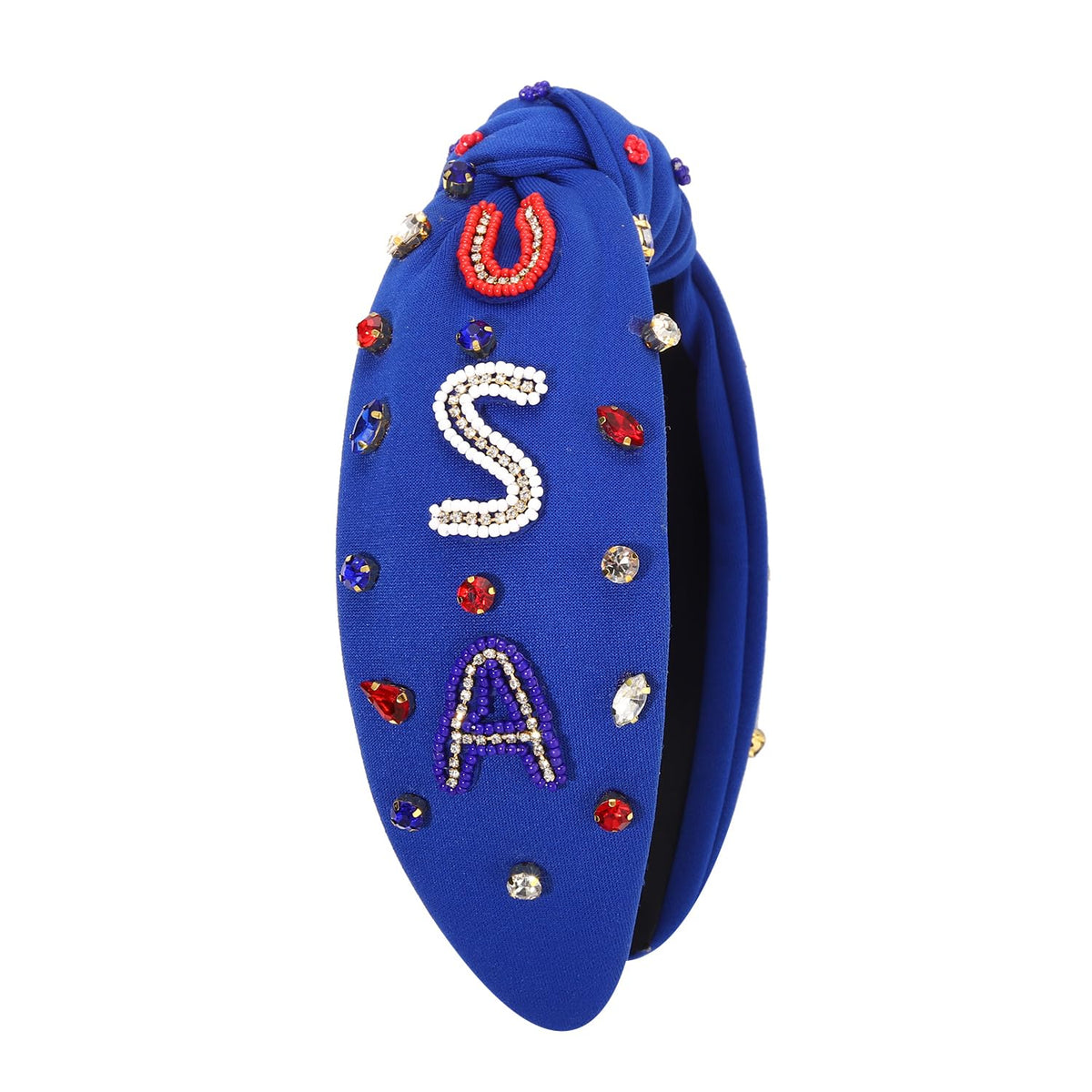 MOLOCH headband with American flag stars in festive setting