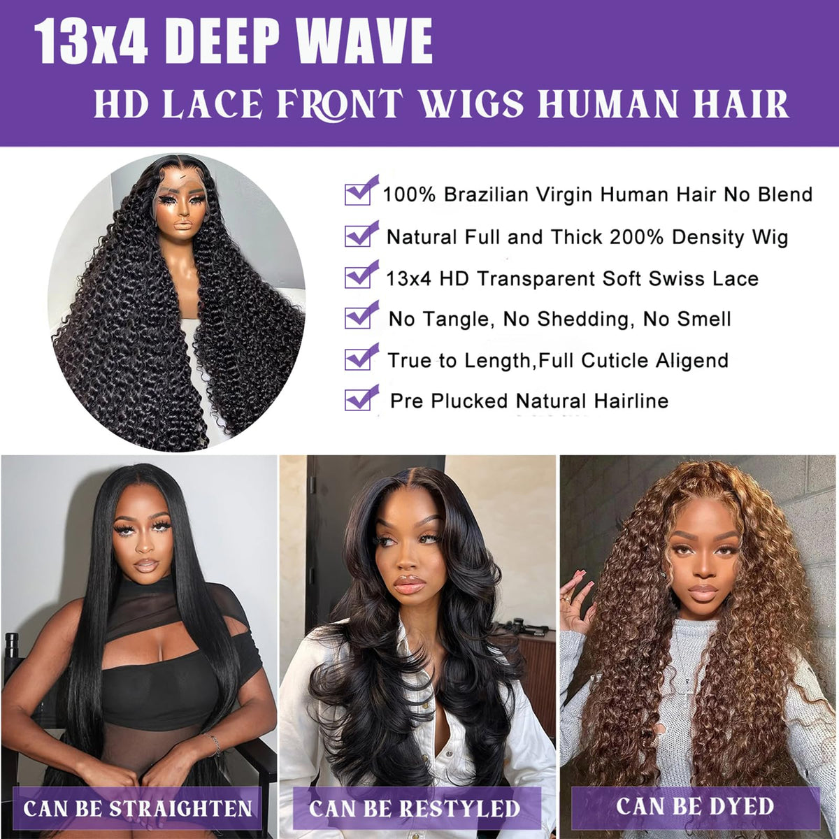 Momaksa 30 Inch Lace Front Wig side view with adjustable straps