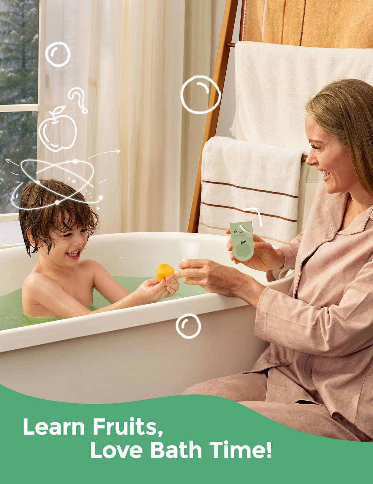 Momcozy bath bombs creating fizz in warm water