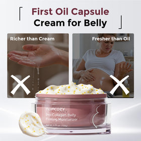 Momcozy Belly Oil Cream application on skin