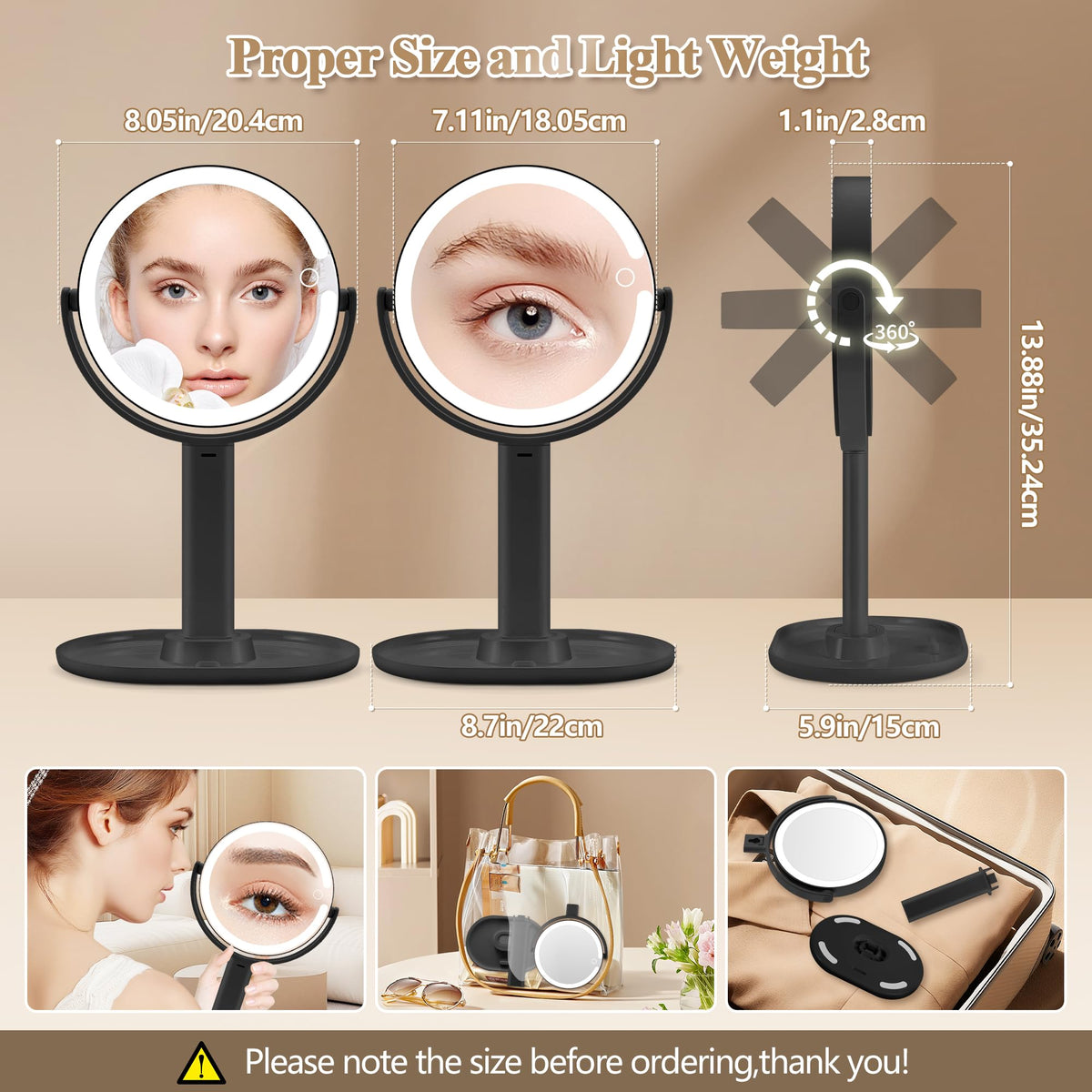 MOMOKUBA mirror handheld for touch-ups