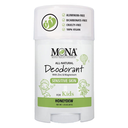 MONA 100% Natural Deodorant for Kids Honeydew front view