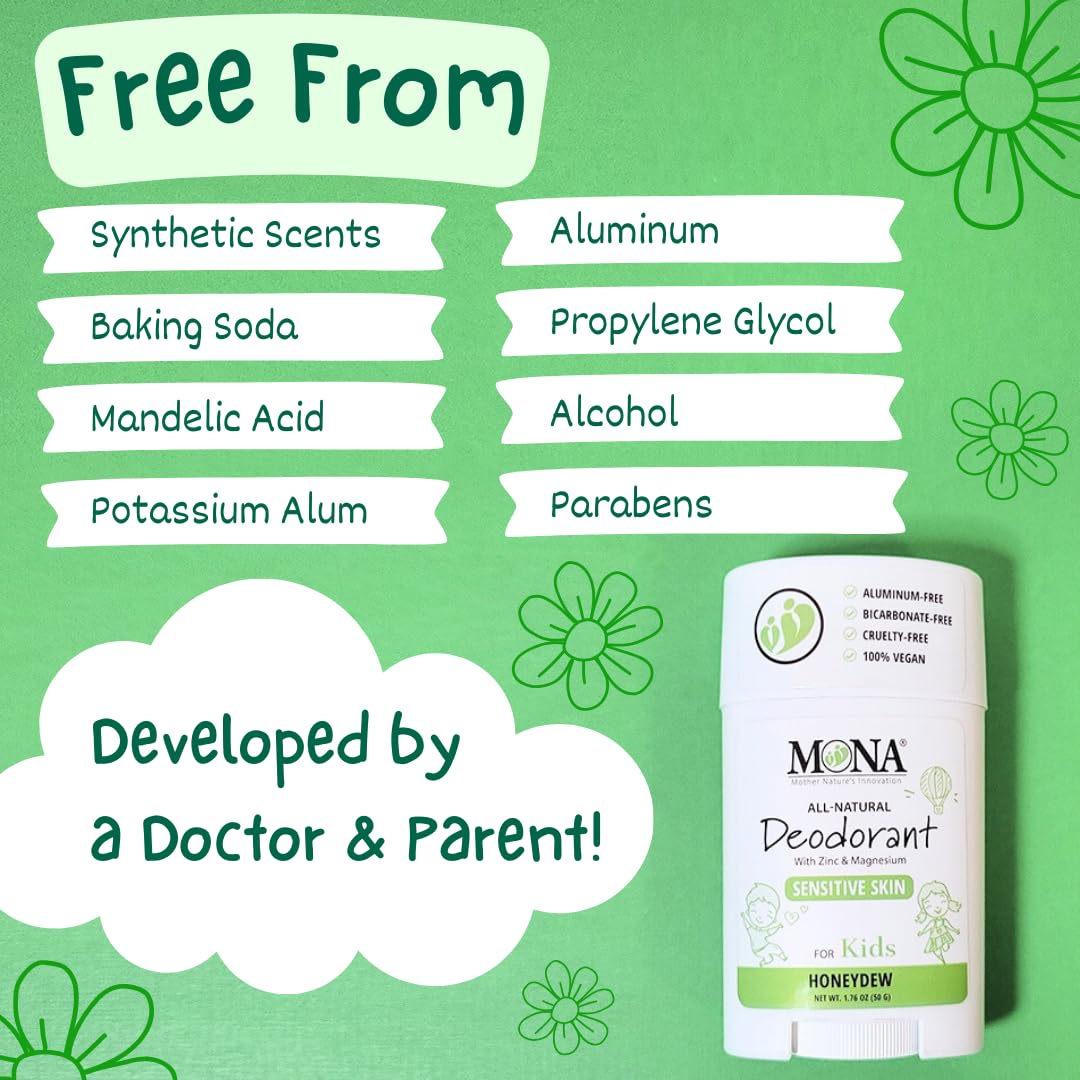 MONA 100% Natural Deodorant for Kids ingredients list