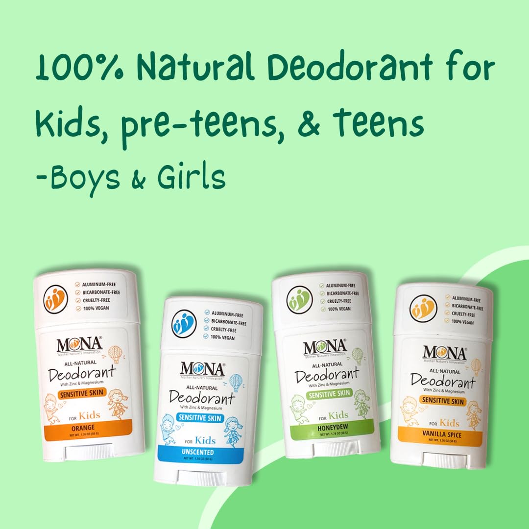 MONA Natural Deodorant for Kids Honeydew back view