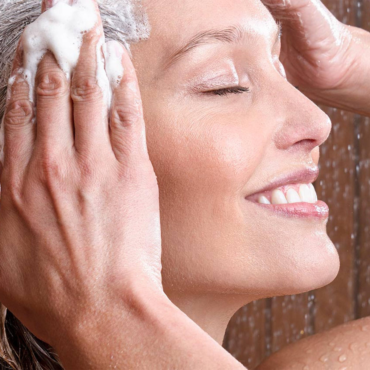 MONAT Scalp Purifying Scrub application on wet hair