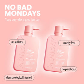 MONDAY HAIRCARE Curl Define Shampoo in a bathroom setting