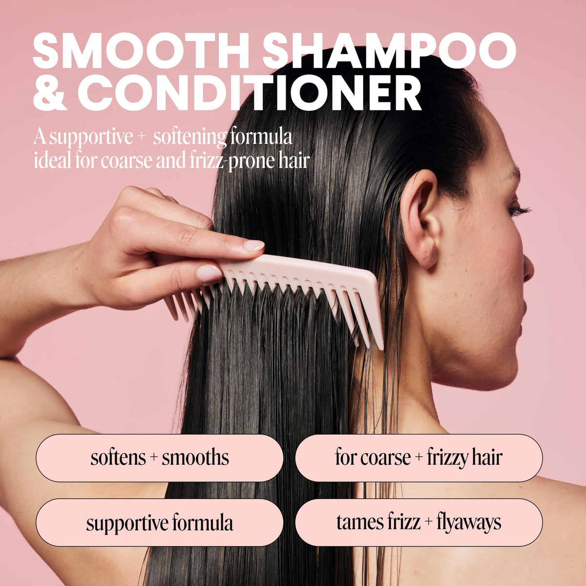 MONDAY HAIRCARE Smooth Conditioner 12 oz pink bottle front view