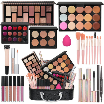 Moobirlet Makeup Kit for Girls full view including bag and cosmetics