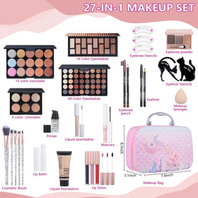 Moobirlet makeup set showing eyeshadow palettes and brushes