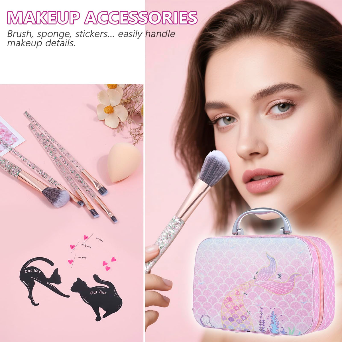 Moobirlet Travel Makeup Kit open showing all products inside