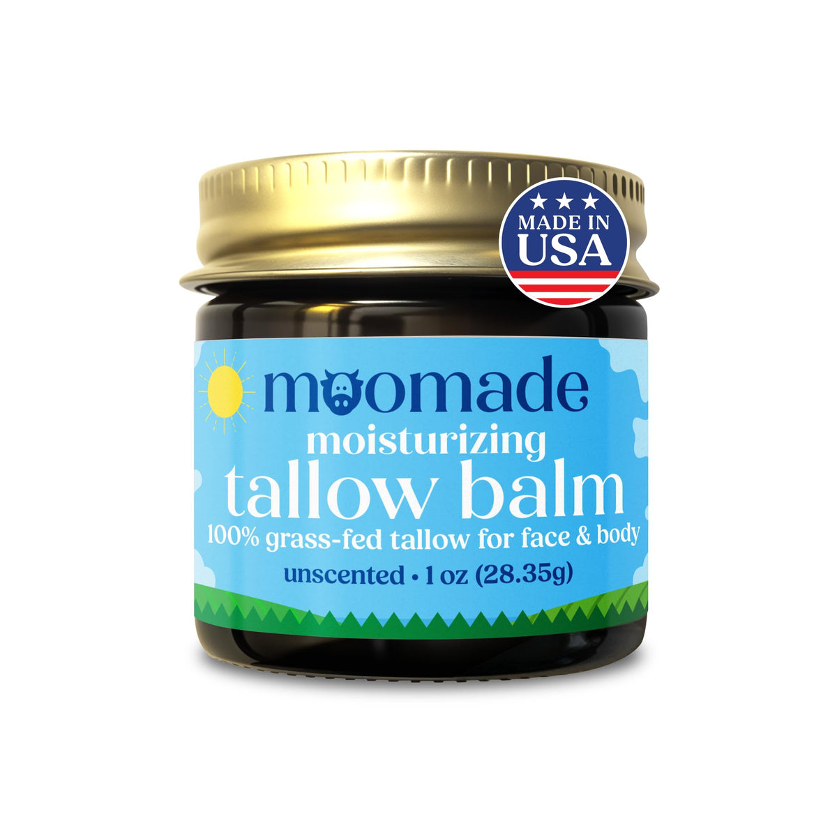 moomade Organic Beef Tallow Balm 1 oz front view