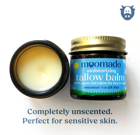 moomade Organic Beef Tallow Balm 1 oz jar with lid