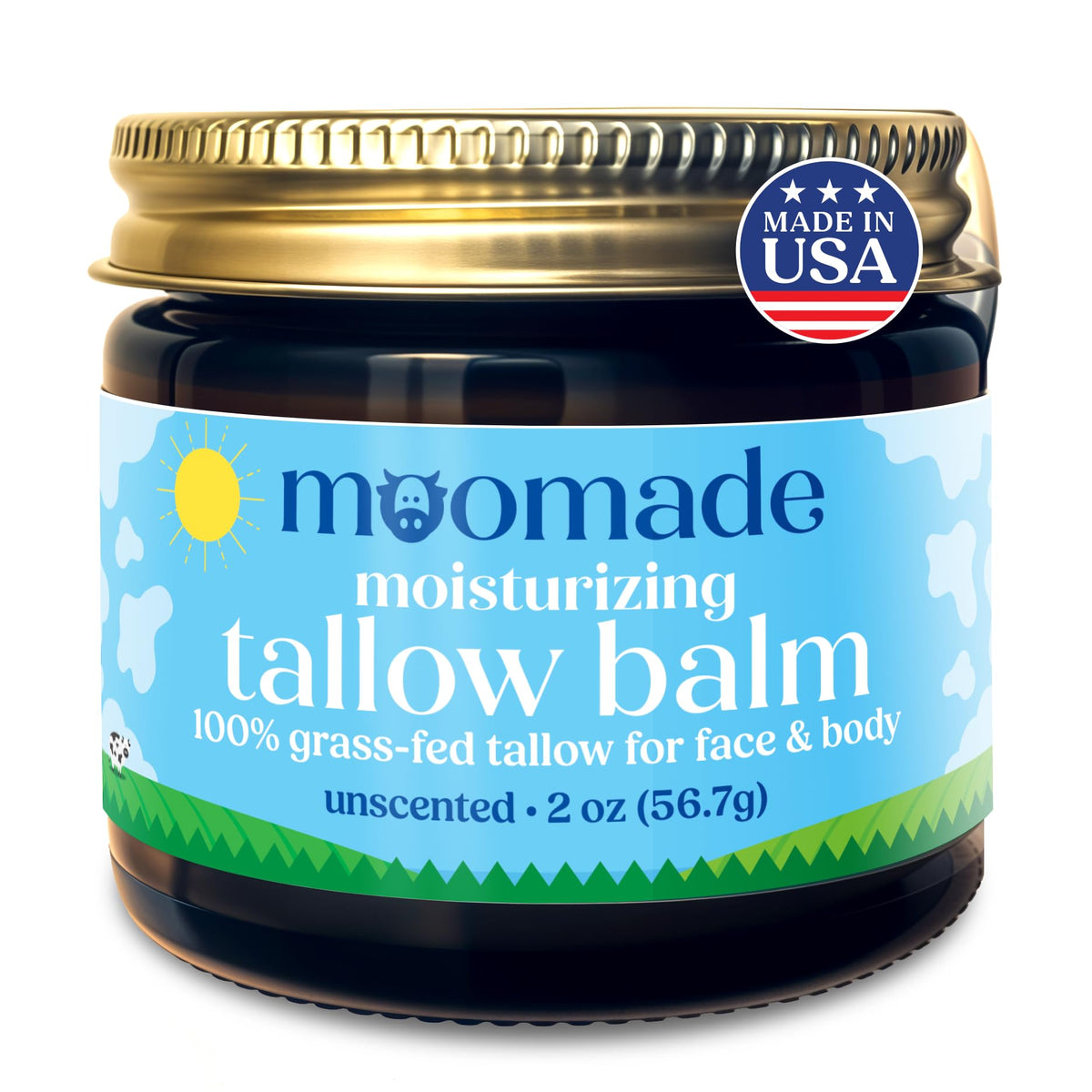moomade Organic Beef Tallow Balm 2 oz front view