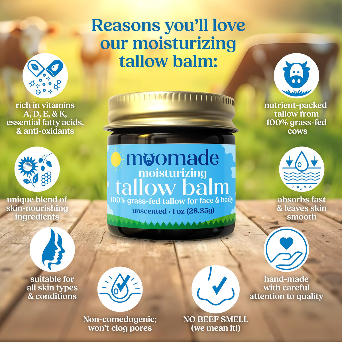 moomade Organic Beef Tallow Balm texture close-up