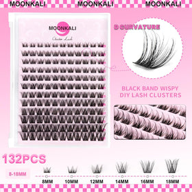 MOONKALI Lash Clusters Kit with lash tweezers and glue