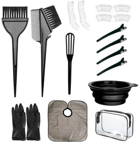 MOONMINI Hair Dye Color Brush and Bowl Set, Gray & Black front view