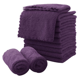 MOONQUEEN Microfiber Facial Cloths 12 Pack Grape Purple front view