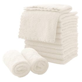 MOONQUEEN Microfiber Facial Cloths 12 Pack in cream colour