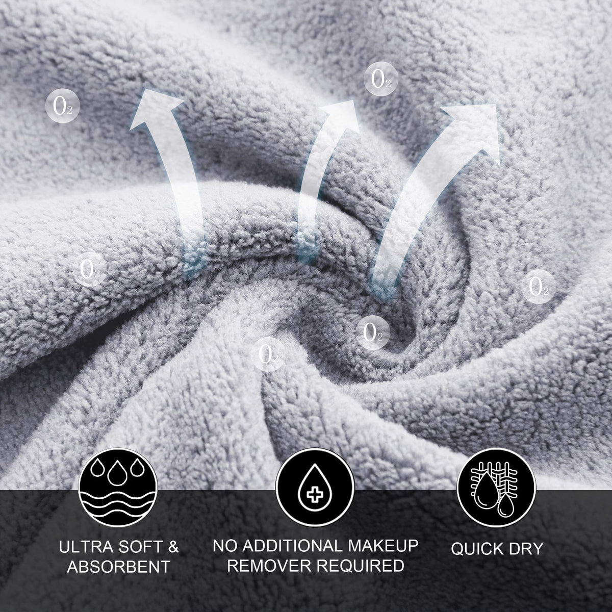 MOONQUEEN Microfiber Facial Cloths drying on a towel