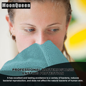 MOONQUEEN Microfiber Facial Cloths drying quickly on a towel