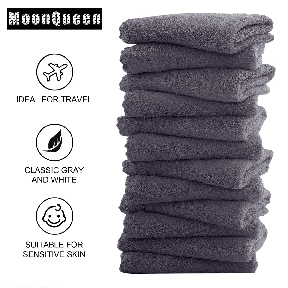 MOONQUEEN Microfiber Facial Cloths in a travel cosmetic bag