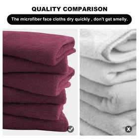 MOONQUEEN Microfiber Facial Cloths in bold burgundy colour