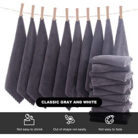 MOONQUEEN Microfiber Facial Cloths in grey displayed with water