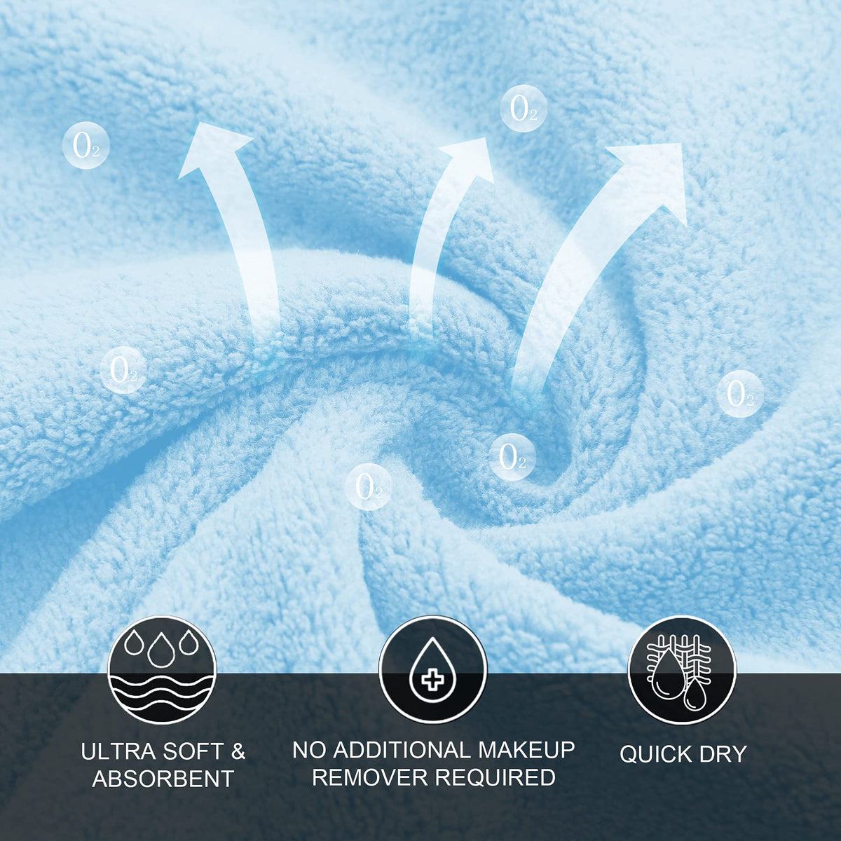 MOONQUEEN Microfiber Facial Cloths laid out on a bathroom counter