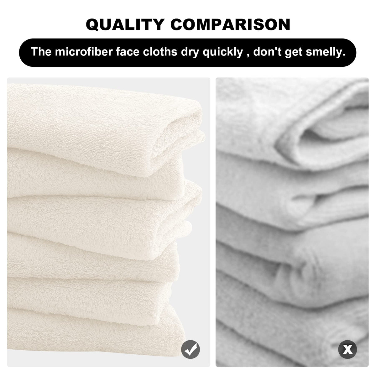 MOONQUEEN Microfiber Facial Cloths on a bathroom counter