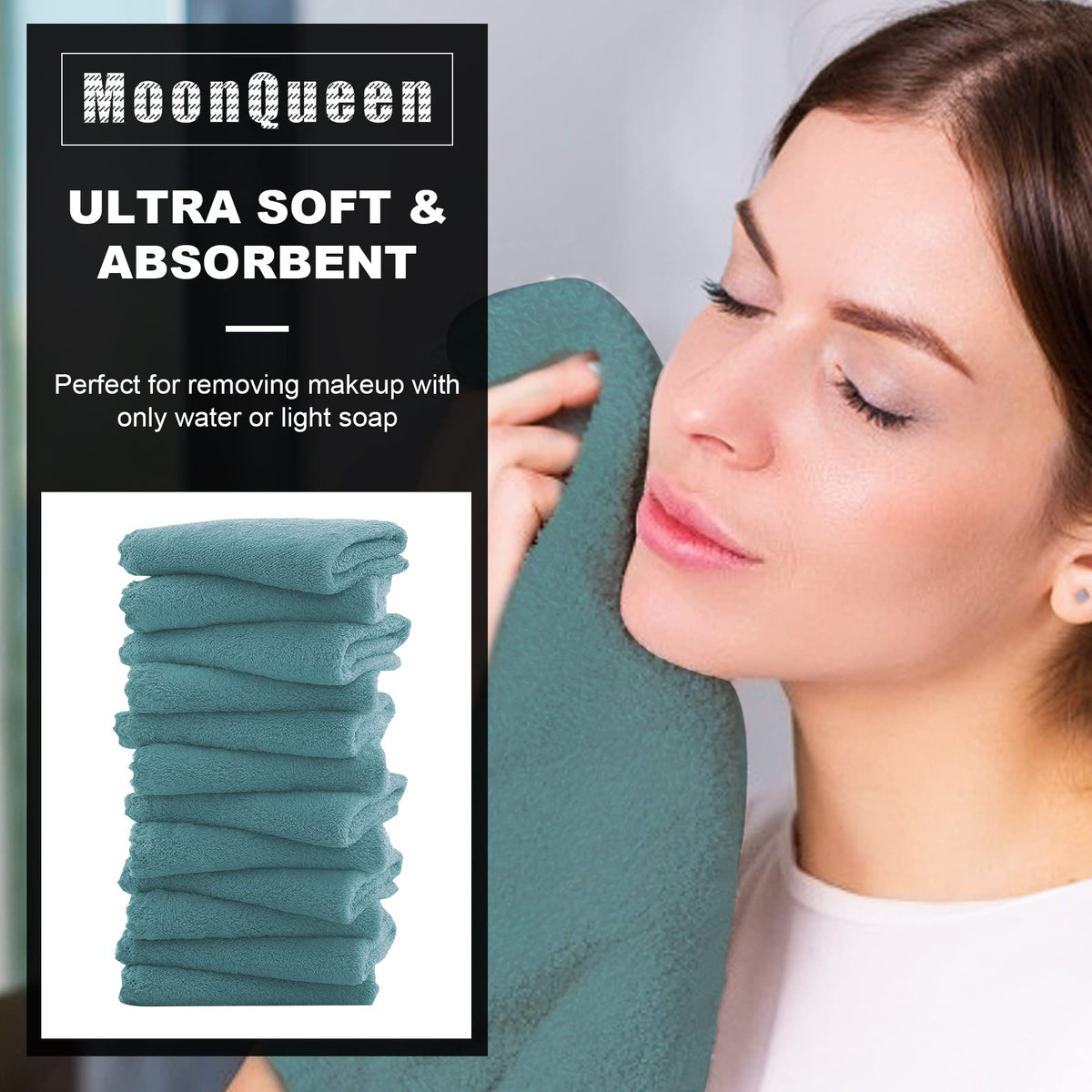 MOONQUEEN Microfiber Facial Cloths showing texture and softness