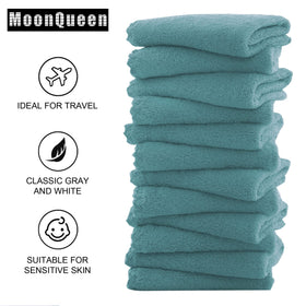 MOONQUEEN Microfiber Facial Cloths stacked in bold teal colour
