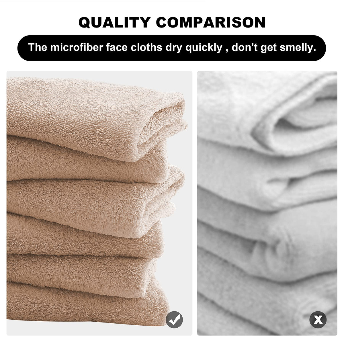 MOONQUEEN Microfiber Facial Cloths stacked neatly
