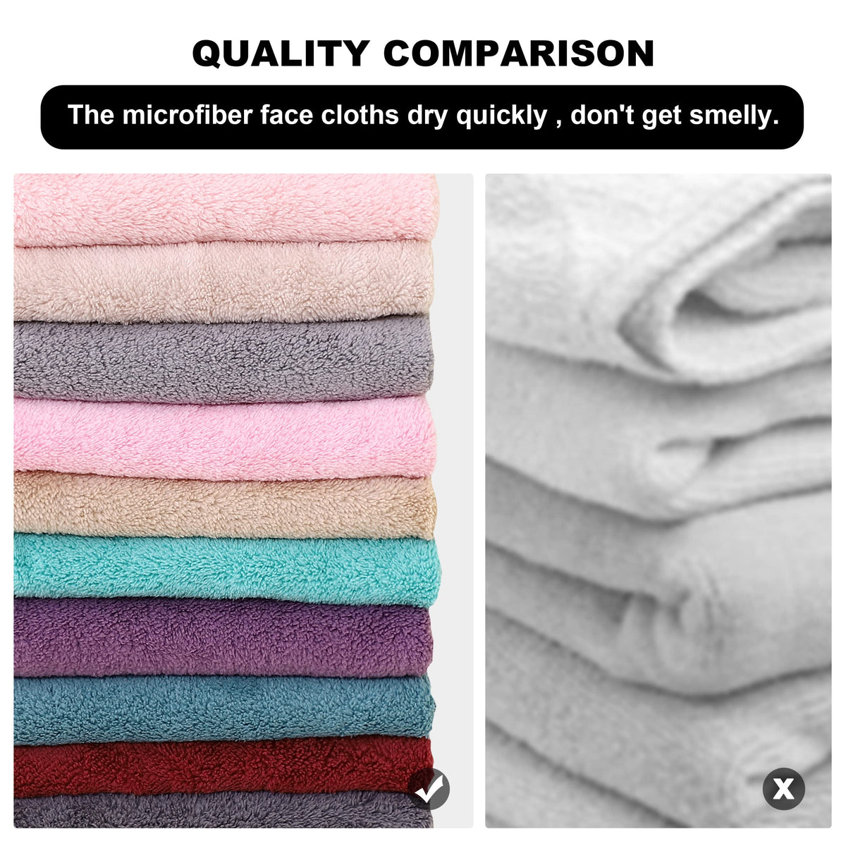 MOONQUEEN Microfiber Facial Cloths stacked neatly