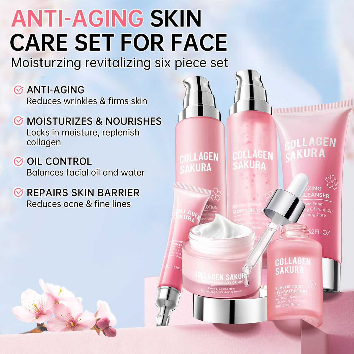 mopayzer Sakura Cleanser bottle with cherry blossom design