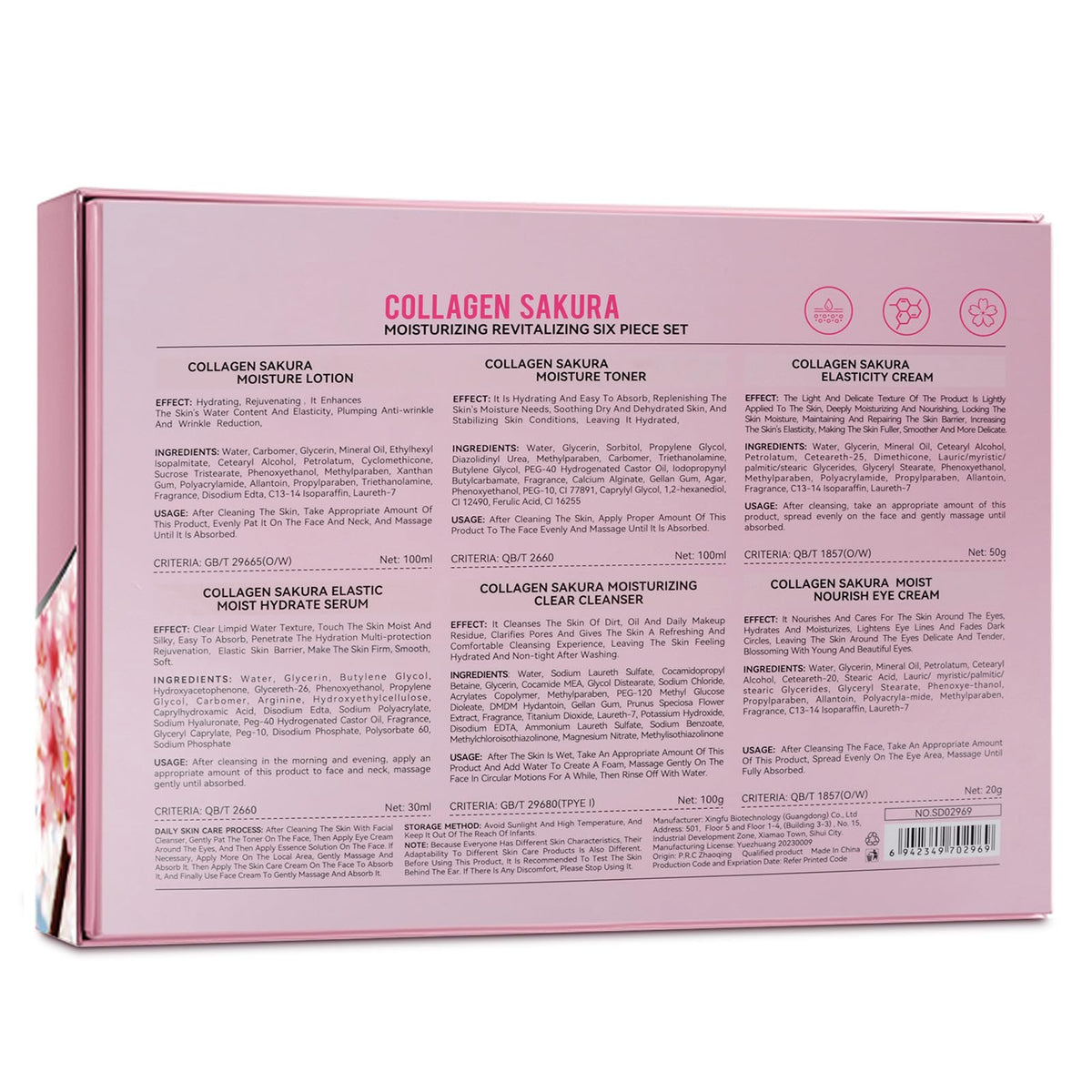mopayzer Sakura Skin Care Set displayed in a gift box