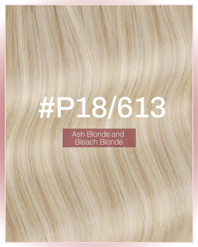 Moresoo Ash Blonde Tape in Weft Extensions showing adhesive
