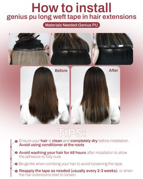 Moresoo Ash Blonde Tape in Weft Extensions with styling tools