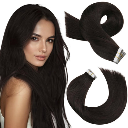 Moresoo Darkest Brown Tape In Extensions 12 Inch packaging front view