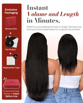 Moresoo Darkest Brown Tape in Extensions back view
